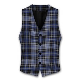 ScotsTee Shop Scottish Clark Tartan Waistcoat Sleeveless Suit Vest