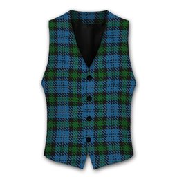 ScotsTee Shop Scottish Campbell of Glenlyon Tartan Waistcoat Sleeveless Suit Vest