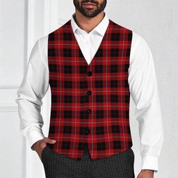 ScotsTee Shop Scottish Cunningham 3 Tartan Waistcoat Sleeveless Suit Vest