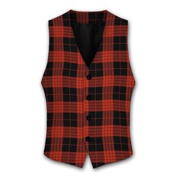ScotsTee Shop Scottish Cameron Black and Red Ancient Tartan Waistcoat Sleeveless Suit Vest