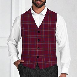 ScotsTee Shop Scottish Burnett of Leys Hunting Tartan Waistcoat Sleeveless Suit Vest
