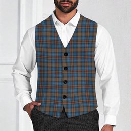 ScotsTee Shop Scottish Cockburn Brown Ancient Tartan Waistcoat Sleeveless Suit Vest