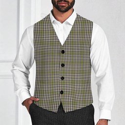ScotsTee Shop Scottish Burns Check Tartan Waistcoat Sleeveless Suit Vest