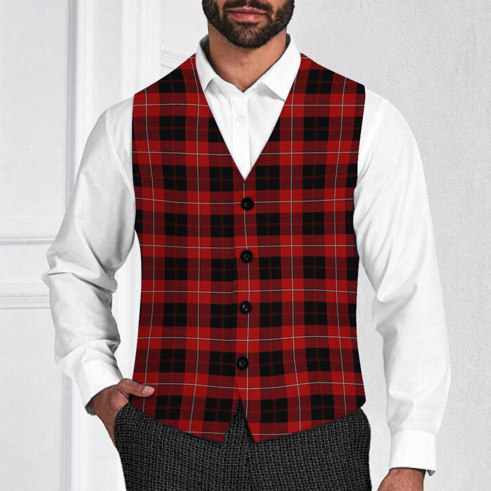 ScotsTee Shop Scottish Cunningham Tartan Waistcoat Sleeveless Suit Vest
