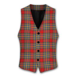 ScotsTee Shop Scottish Chattan Chief Modern Tartan Waistcoat Sleeveless Suit Vest