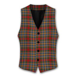 ScotsTee Shop Scottish Chattan brown stripe variation Tartan Waistcoat Sleeveless Suit Vest