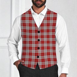ScotsTee Shop Scottish Erskine Red Tartan Waistcoat Sleeveless Suit Vest