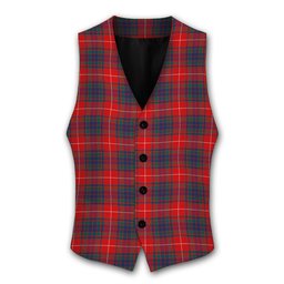 ScotsTee Shop Scottish Fraser Gathering Red Modern Tartan Waistcoat Sleeveless Suit Vest