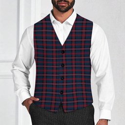 ScotsTee Shop Scottish Evans of Wales Tartan Waistcoat Sleeveless Suit Vest
