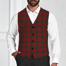 ScotsTee Shop Scottish Dundas Red Tartan Waistcoat Sleeveless Suit Vest