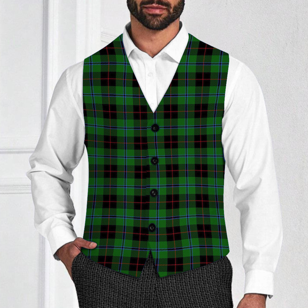 ScotsTee Shop Scottish Douglas Black Tartan Waistcoat Sleeveless Suit Vest