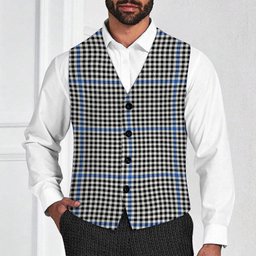 ScotsTee Shop Scottish Gladstone Modern Tartan Waistcoat Sleeveless Suit Vest