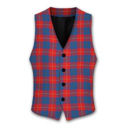 ScotsTee Shop Scottish Galloway Red Tartan Waistcoat Sleeveless Suit Vest