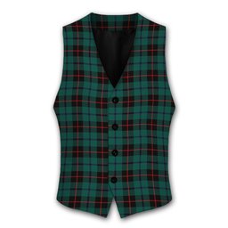 ScotsTee Shop Scottish Douglas Black Modern Tartan Waistcoat Sleeveless Suit Vest