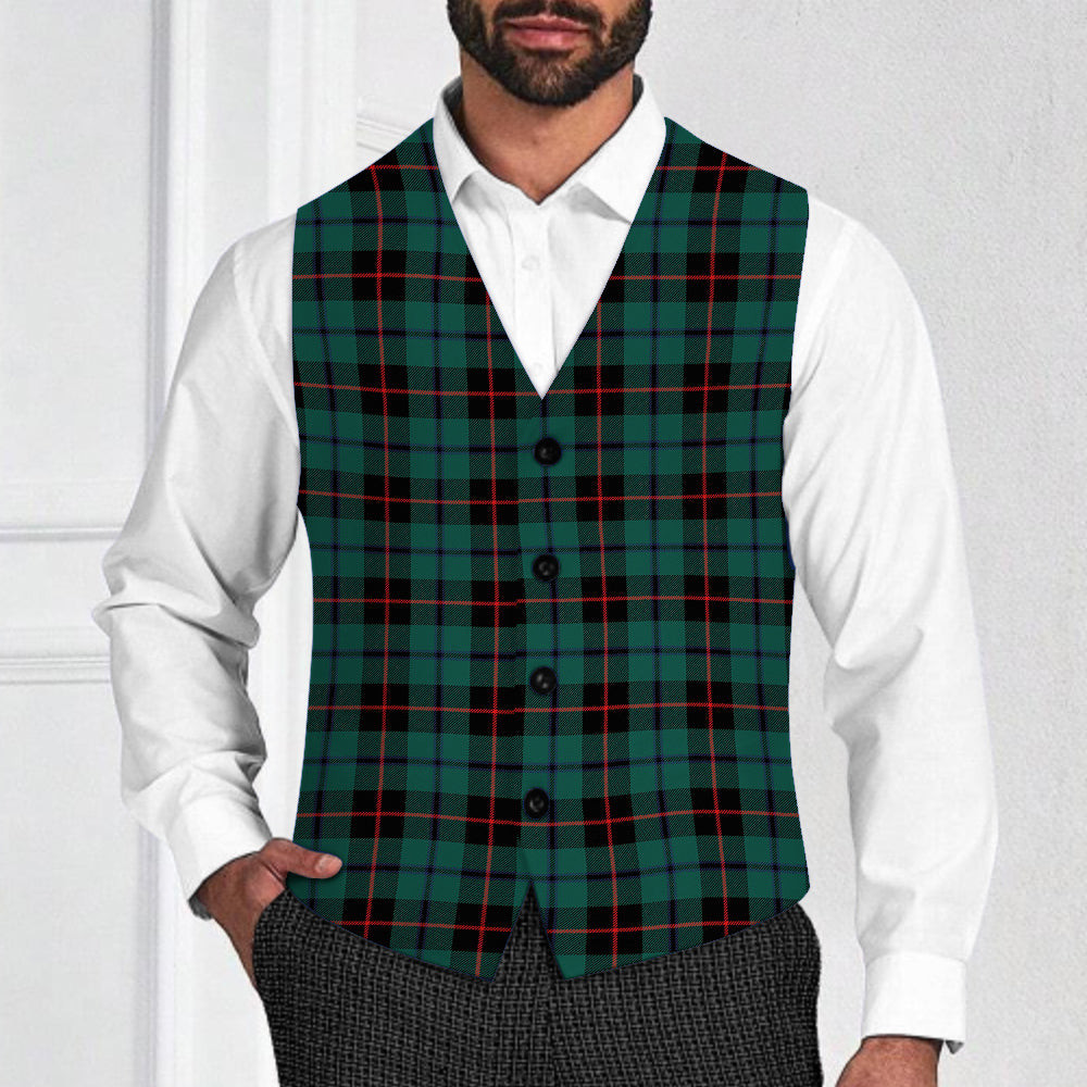 ScotsTee Shop Scottish Douglas Black Modern Tartan Waistcoat Sleeveless Suit Vest