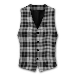 ScotsTee Shop Scottish Erskine Black and White Tartan Waistcoat Sleeveless Suit Vest