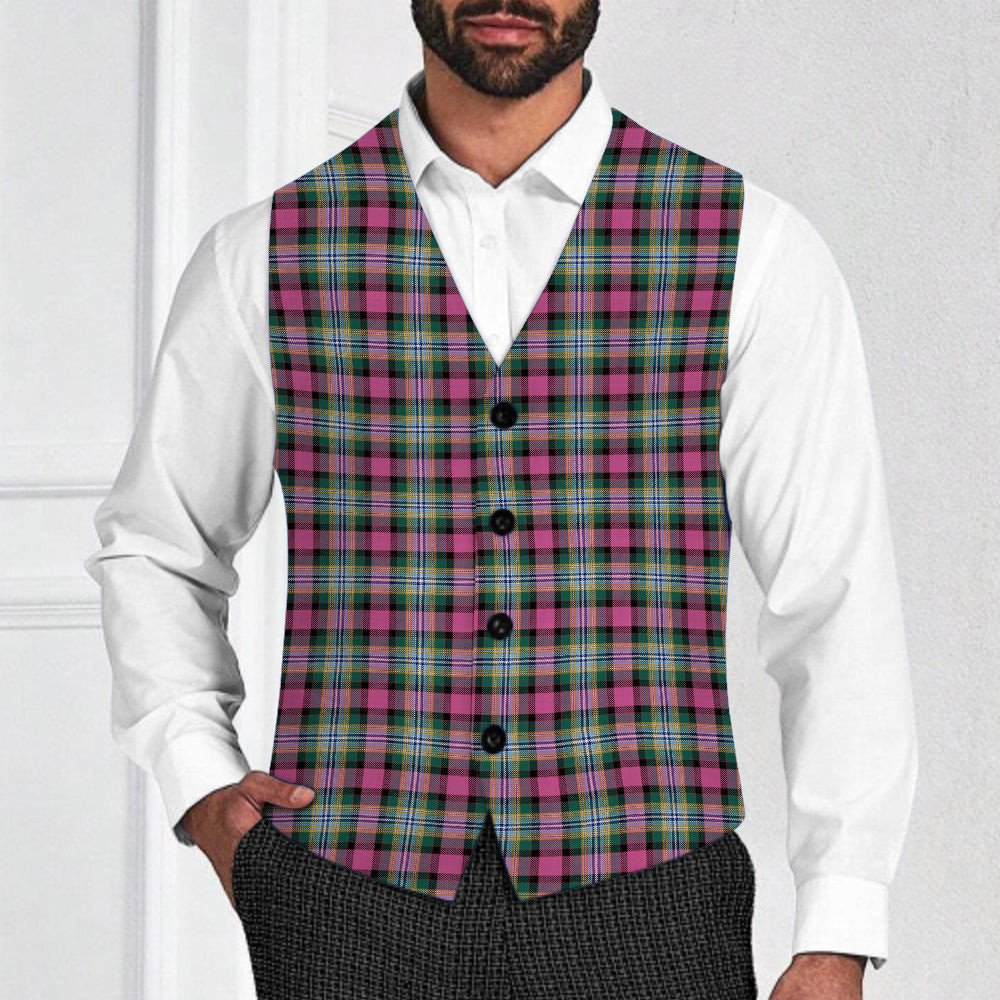 ScotsTee Shop Scottish Dundee Pink Variation Modern Clan Tartan Waistcoat Sleeveless Suit Vest