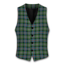 ScotsTee Shop Scottish Davidson Double Ancient Tartan Waistcoat Sleeveless Suit Vest