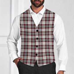 ScotsTee Shop Scottish Dunbar Plaid Modern Tartan Waistcoat Sleeveless Suit Vest