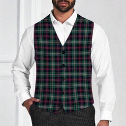 ScotsTee Shop Scottish Davidson Double Modern Tartan Waistcoat Sleeveless Suit Vest