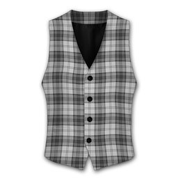 ScotsTee Shop Scottish Douglas Grey Modern Tartan Waistcoat Sleeveless Suit Vest