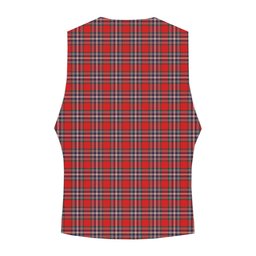 ScotsTee Shop Scottish McFarland Red Modern Tartan Waistcoat Sleeveless Suit Vest
