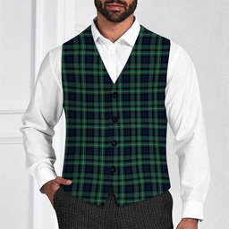 ScotsTee Shop Scottish Rollo Modern Tartan Waistcoat Sleeveless Suit Vest