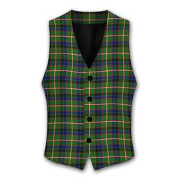 ScotsTee Shop Scottish Reid Green SC Tartan Waistcoat Sleeveless Suit Vest
