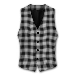 ScotsTee Shop Scottish MacPhee Black and White Tartan Waistcoat Sleeveless Suit Vest