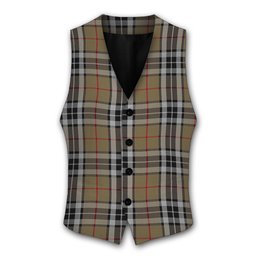 ScotsTee Shop Scottish Thomson Camel Tartan Waistcoat Sleeveless Suit Vest