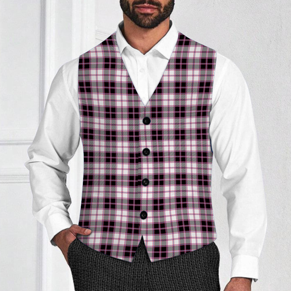 ScotsTee Shop Scottish MacPherson Hunting Modern Tartan Waistcoat Sleeveless Suit Vest