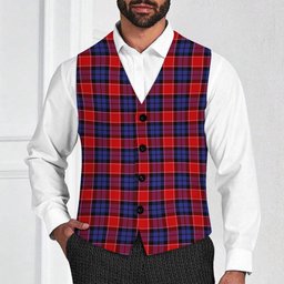 ScotsTee Shop Scottish Graham of Menteith Red Tartan Waistcoat Sleeveless Suit Vest