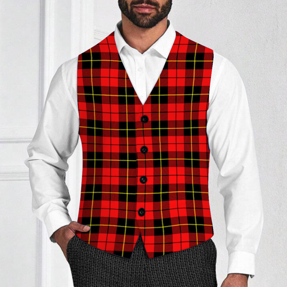 ScotsTee Shop Scottish Wallace Hunting Red Tartan Waistcoat Sleeveless Suit Vest