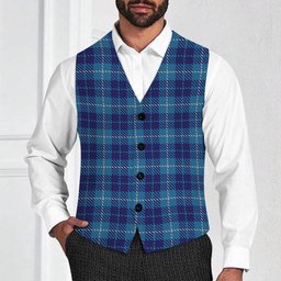 ScotsTee Shop Scottish Manx Cornaa Tartan Waistcoat Sleeveless Suit Vest