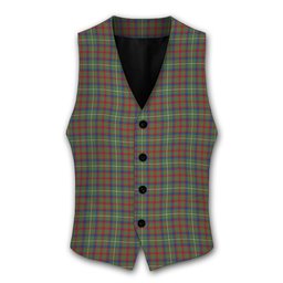 ScotsTee Shop Scottish Shaw Green Modern Tartan Waistcoat Sleeveless Suit Vest