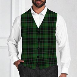 ScotsTee Shop Scottish McAuley Hunting Tartan Waistcoat Sleeveless Suit Vest