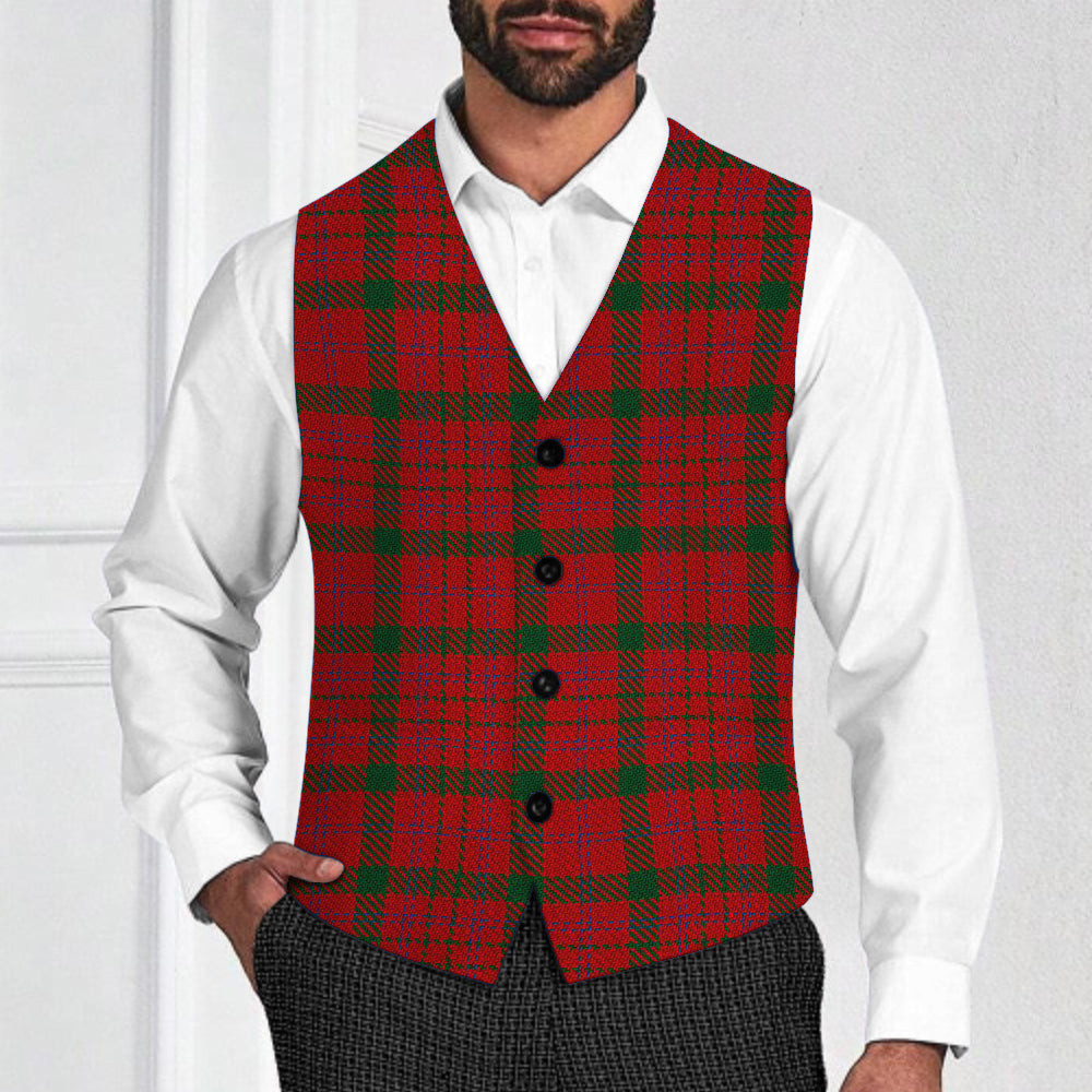 ScotsTee Shop Scottish McDonell of Keppoch Modern Tartan Waistcoat Sleeveless Suit Vest