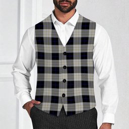 ScotsTee Shop Scottish Kennison Tartan Waistcoat Sleeveless Suit Vest
