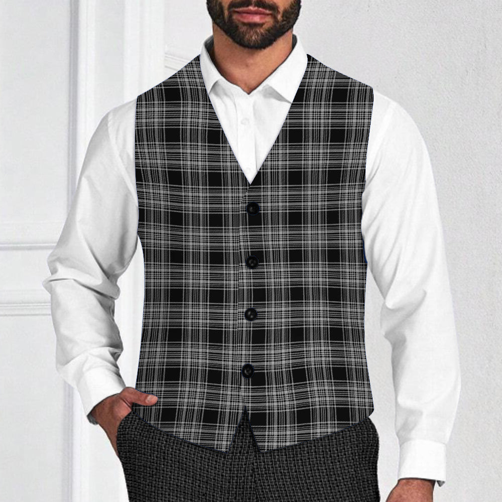 ScotsTee Shop Scottish Stewart Mourning 3 Tartan Waistcoat Sleeveless Suit Vest