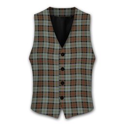 ScotsTee Shop Scottish McLeod of Harris Weathered Tartan Waistcoat Sleeveless Suit Vest