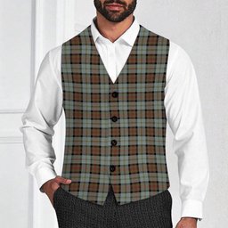 ScotsTee Shop Scottish McLeod of Harris Weathered Tartan Waistcoat Sleeveless Suit Vest