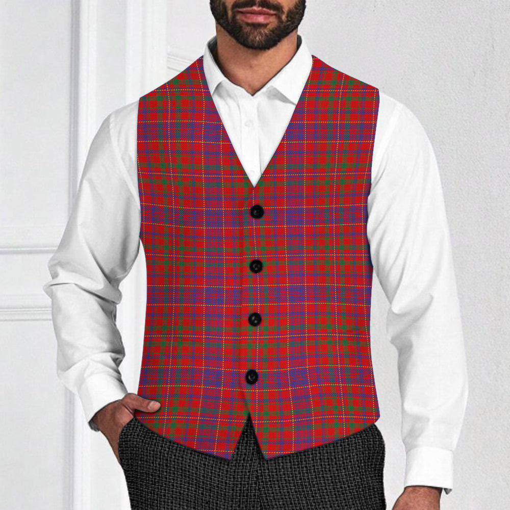 ScotsTee Shop Scottish McLeod Red Modern Tartan Waistcoat Sleeveless Suit Vest