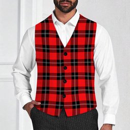 ScotsTee Shop Scottish Ramsay Modern Tartan Waistcoat Sleeveless Suit Vest