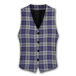 ScotsTee Shop Scottish MacPherson Dress Blue Tartan Waistcoat Sleeveless Suit Vest