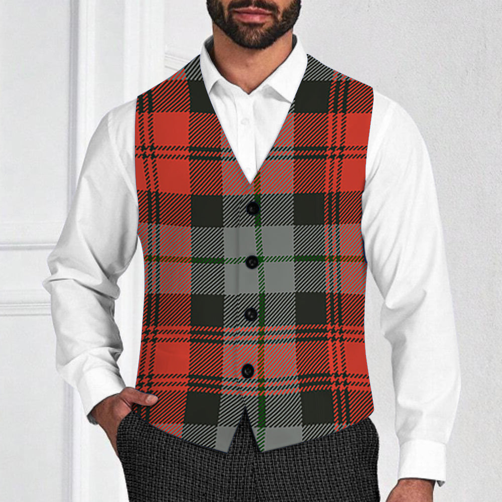 ScotsTee Shop Scottish MacLachlan Weathered Tartan Waistcoat Sleeveless Suit Vest