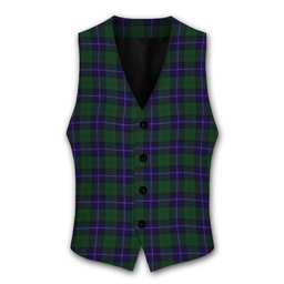 ScotsTee Shop Scottish Urquhart White Line Tartan Waistcoat Sleeveless Suit Vest