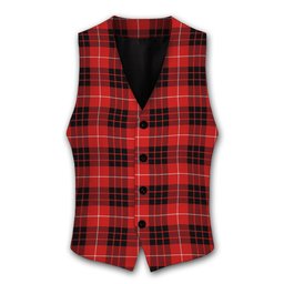 ScotsTee Shop Scottish Munro Black and Red Modern Tartan Waistcoat Sleeveless Suit Vest