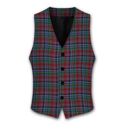 ScotsTee Shop Scottish Gordon Red Tartan Waistcoat Sleeveless Suit Vest