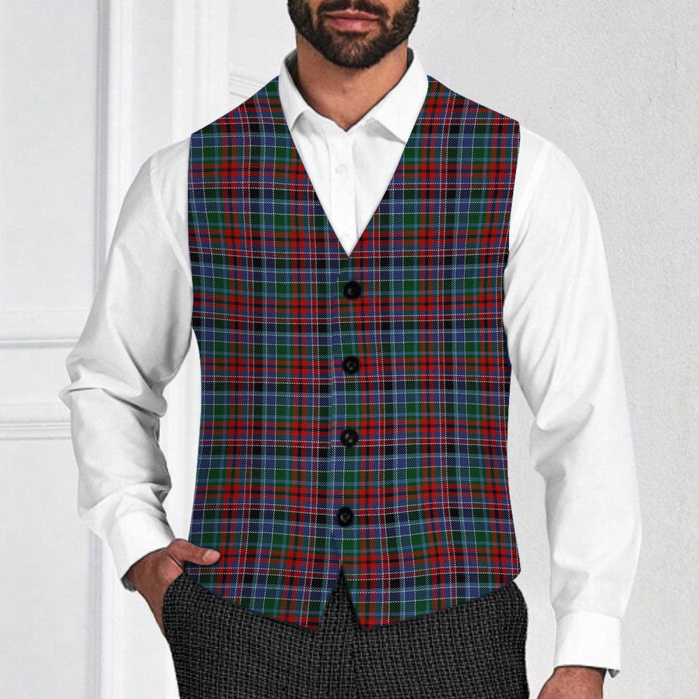 ScotsTee Shop Scottish Gordon Red Tartan Waistcoat Sleeveless Suit Vest