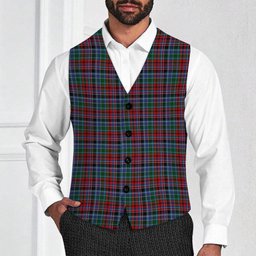 ScotsTee Shop Scottish Gordon Red Tartan Waistcoat Sleeveless Suit Vest